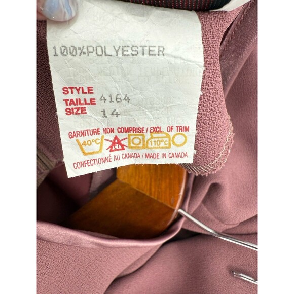 Vintage Florentine Mauve Pink Figure Flattering Dress Made in Canada Size 14 - Picture 10 of 11